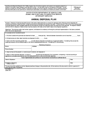 Animal Disposal Plan