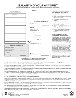 Bank Account Reconciliation Form