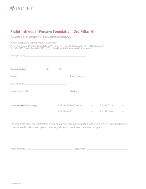 Pictet Pension Investment Strategy Change Request