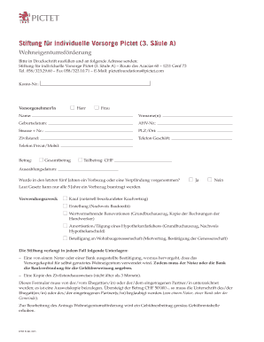 Stiftung für individuelle Vorsorge Pictet (3. Säule A)