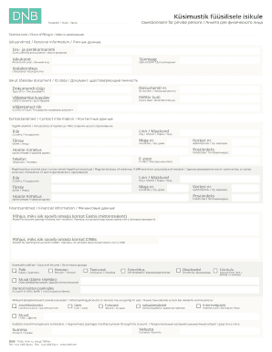 Estonia Non-Resident Account Opening Form
