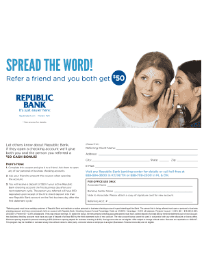 Republic Bank Referral Bonus Form