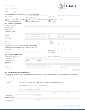 Global Inward Payments Request Form
