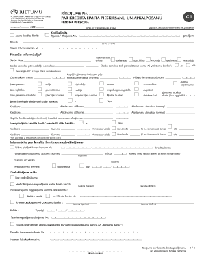 Credit Limit Application Form