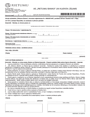 Rietumu Banka Client Agreement