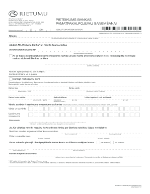 Rietumu Banka Account Opening Application