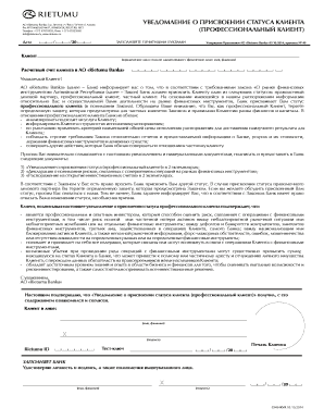 Rietumu Banka Client Status Notification