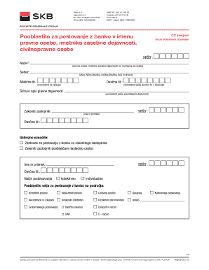 Slovenian Bank Authorization Form
