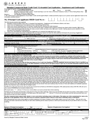 Shanghai Commercial Bank Credit Card Application