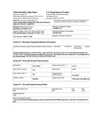 Material Safety Data Sheet