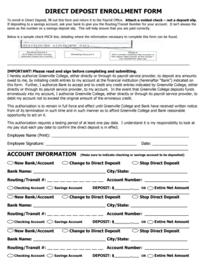 Direct Deposit Enrollment Form