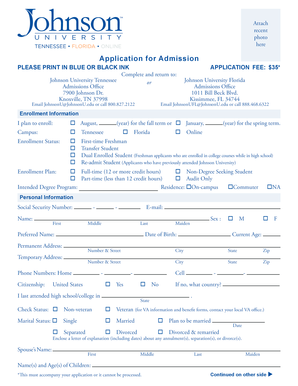 Application for Admission