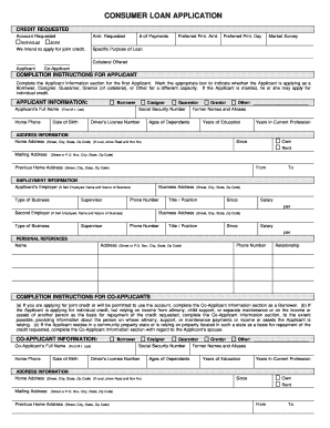 Consumer Loan Application Form