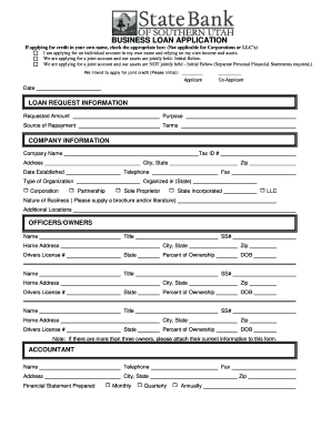 Business Loan Application Form