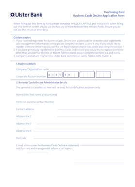 Ulster Bank Business Cards Online Application Form