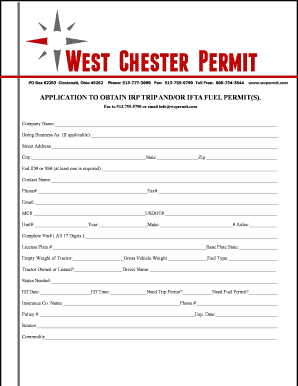 IRP Trip and IFTA Fuel Permit Application