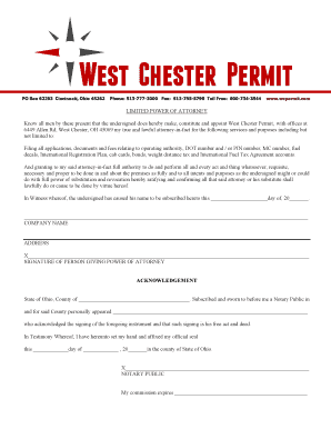 Limited Power of Attorney for Trucking Permits