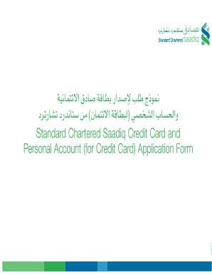 Standard Chartered Saadiq Visa Gold Credit Card Application Form