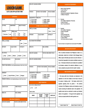 Auto Loan Application Form
