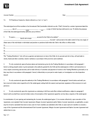 Investment Club Agreement