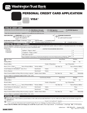 Personal Credit Card Application