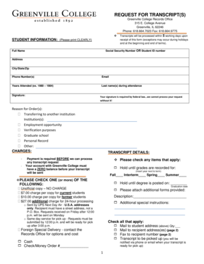 Request for Transcript Form