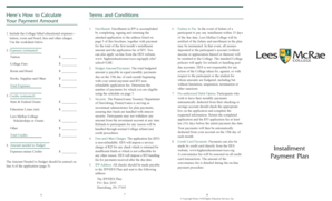Lees McRae College Installment Payment Plan Application