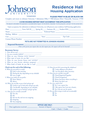 Residence Hall Housing Application