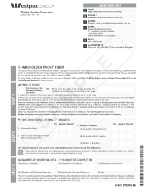Westpac Shareholder Proxy Form