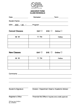 Add/Drop Form