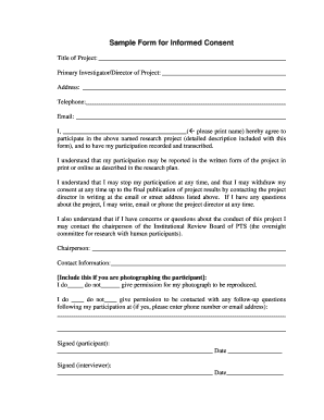Informed Consent Form for Research Participation