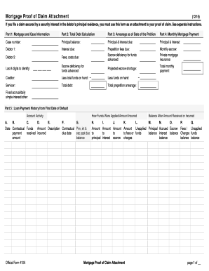 Mortgage Proof of Claim Attachment