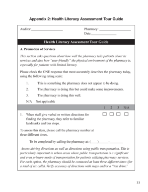 Health Literacy Assessment Tour Guide