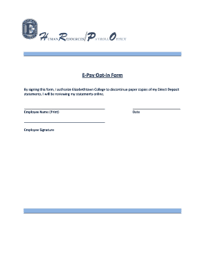 E-Pay Opt-In Form