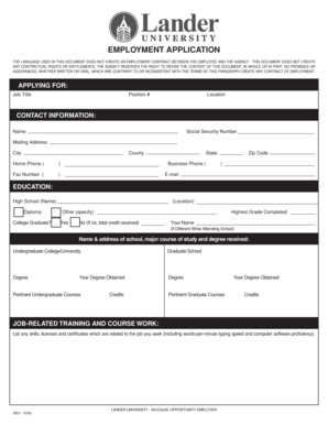 Employment Application Form
