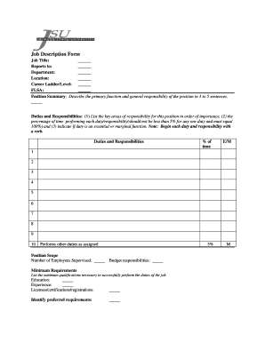 Job Description Form