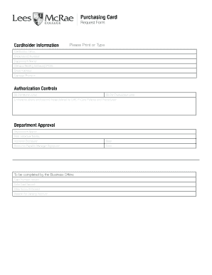Purchasing Card Request Form