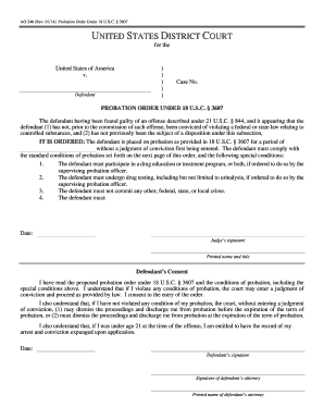Probation Order Under 18 U.S.C. § 3607