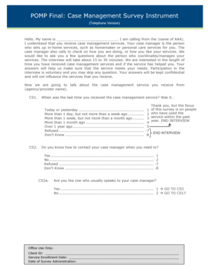 Case Management Survey Instrument