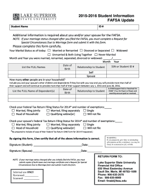 FAFSA Update Form