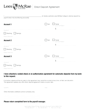Direct Deposit Agreement