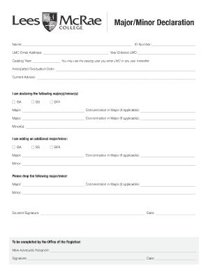 Major/Minor Declaration Form