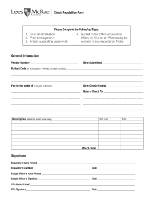 Check Requisition Form