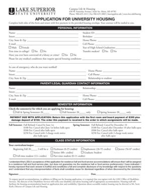 University Housing Application