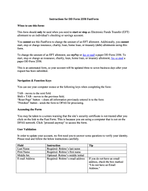 DD Form 2558 FastForm