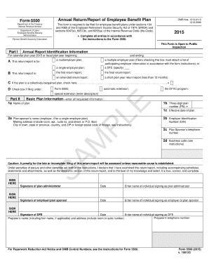 Form 5500 Annual Return/Report of Employee Benefit Plan