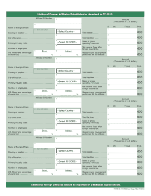 Form BE-11D Foreign Affiliate Reporting