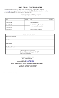 BE-11 Order Form