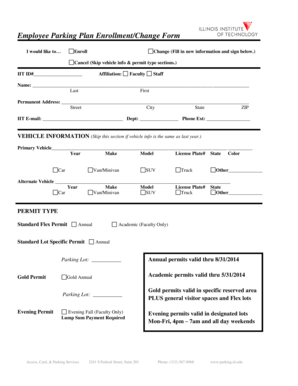 Employee Parking Plan Enrollment Form