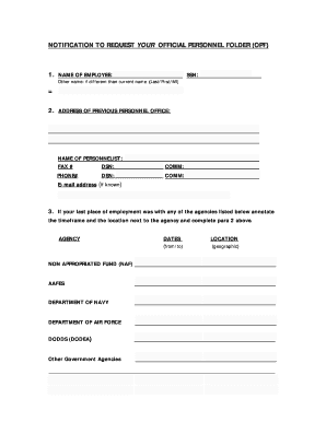 Request for Official Personnel Folder